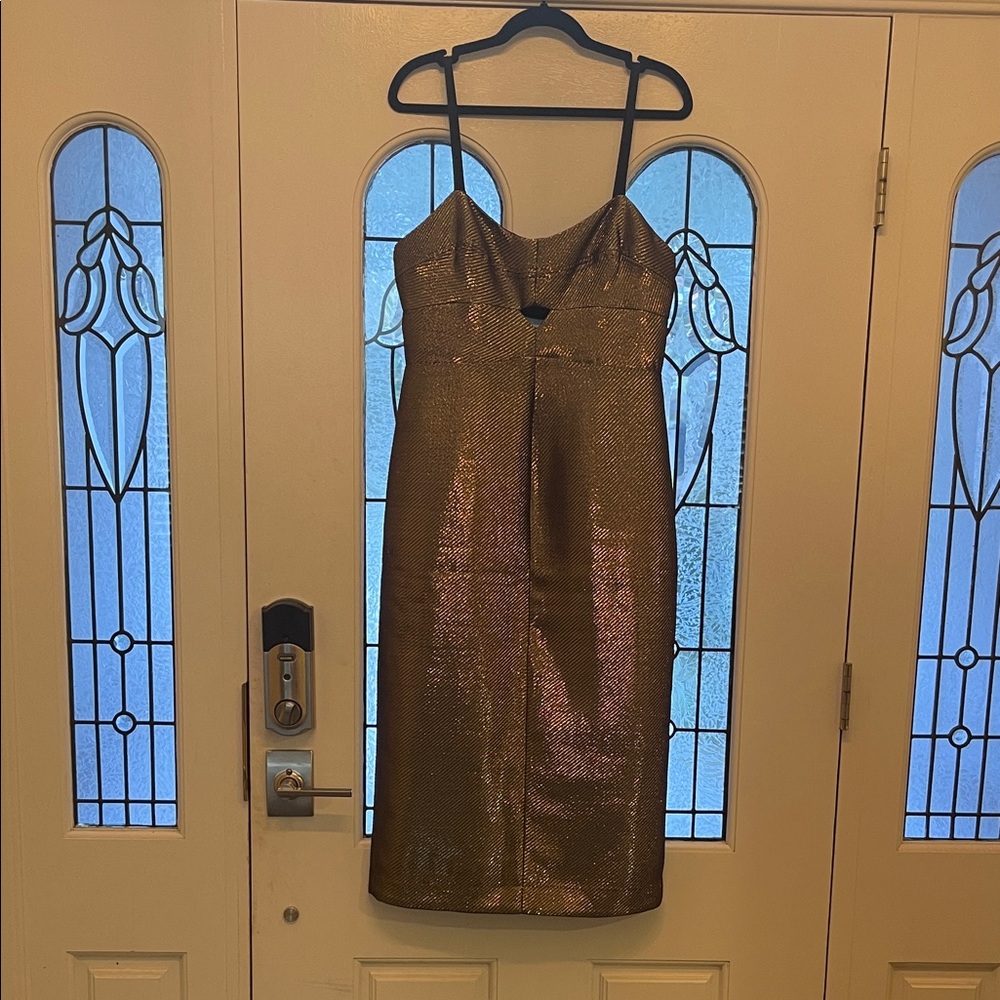 Reiss Metallic Gold Women's Dress